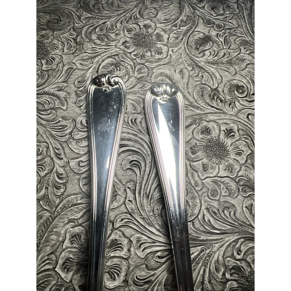 Gorham Heritage Silver-plated Spaghetti Serving Spoon Made In Italy X‎ 2